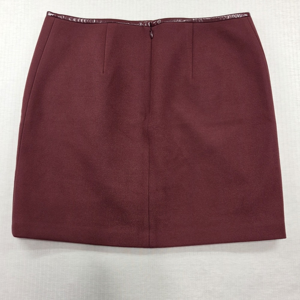 White House Black Market Maroon Faux Suede Boot Skirt Size 10 NWT Smart Casual - Picture 5 of 12